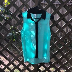Blue formal tank blouse